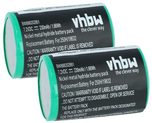 vhbw 2X Batterie Compatible avec Servox Speech | Digital XL, 19632, 14266, D45N7 appareil médical (230mAh, 7,2V, NiMH)