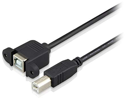 Aukson F66 USB 2.0 Verlängerungskabel 50 cm – USB B Stecker auf USB B Buchse mit Schrauben für Panelmontage, Ideal für Drucker und Peripheriegeräte