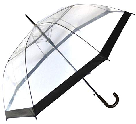 Regenschirm Transparent Durchsichtig Golfschirm Partnerschirm Automatik XL Rundhakengriff
