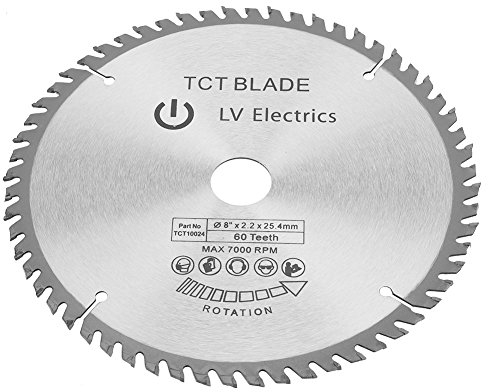 Kreissägeblatt, 200 mm Silber TCT Kreissägeblatt aus Holz 60 Zähne Für die Bearbeitung von Kupfer, Eisen, Aluminium, Kunststoffen, Holz