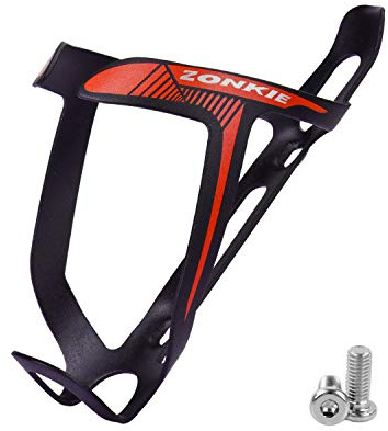 zonkie Bicycle Water Bottle Cages, Basic MTB Bike Bicycle Aluminum Alloy Lightweight Water Bottle Holder Cages, Road, Mountain Bicycle Water Bottle Cage 28g (Red)