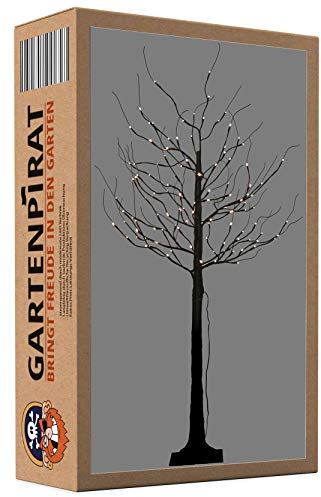 Gartenpirat LED Baum 150 cm schwarz 120 LED warmweiß Timer-Funktion Lichtbaum Weihnachtsbeleuchtung Lichterbaum Außenbeleuchtung