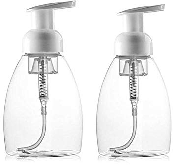 Molinter - Dispenser di sapone in schiuma per sapone liquido, ricaricabile, con testa a pompa, per sapone liquido schiumoso da cucina, bagno, 2 pezzi (300 ml)