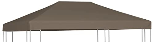 vidaXL Pavillondach Wasserdicht Pavillon Partyzelt Gartenzelt Dachplane Ersatzdach Ersatz Dach Plane Pavillonplane 310g/m² 3x3m Taupe