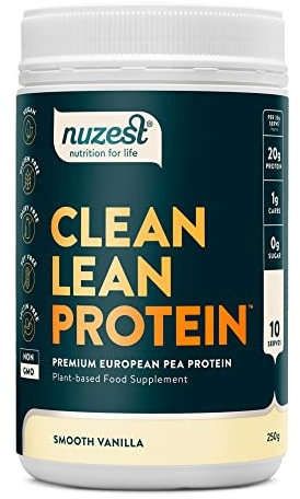 Nuzest - Vegan Pea Protein Powder - Clean Lean Protein Smooth Vanilla - Plant-Based Low Calorie & Low Carb - Gluten Free - Dairy Free - 250g (10 Serving)