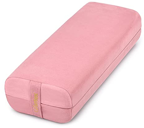 Giantex Yoga Bolster Pillow, with Carry Handle, Removable Machine Washable Soft Suede Pillowcase, Meditation Rectangular Yoga Pillow Perfect for Restorative Yoga