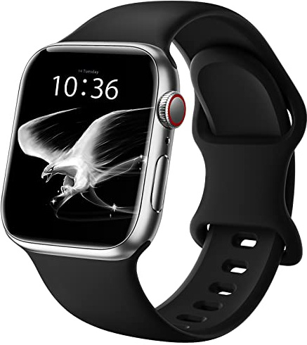DigiHero Straps Compatible with Apple Watch Strap 40mm 42mm 44mm 41mm 45mm 46mm 38mm, Silicone Sport Replacement Strap for iWatch Series 11 10 9 8 7 6 5 4, SE 3 2 1 Women Men, Black