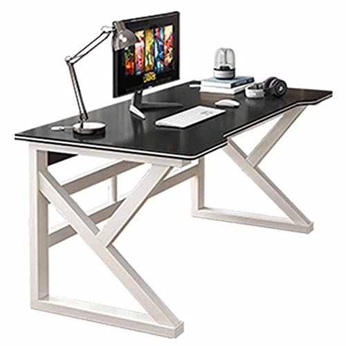 WHOJA Bürotisch 39 Laptop-Schreibtisch für Homeoffice Schreibtisch mit K-förmigen Beinen Einfach zu montieren Moderner einfacher Stil Schwarz Bürotisch(Size: 80x60x73cm)
