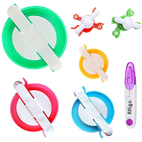 RRigo Pom Pom Maker, 5 Taglie Fluff Ball Weaver Needle Pompom Maker Set-Filato di Lana Maglia Set di Attrezzi per Artigianato -Fai da Te Pompoms Artigianato Doll Making Kit + 1pcs Forbici(7)