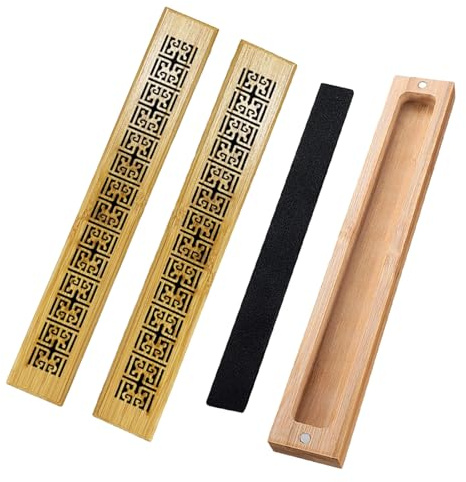 2 Piezas Caja de Incienso, Soporte Varilla Incienso Madera, Patrón Tallado, Aplicar para Accesorios Caseros del Templo Budista, Decoración para Meditación, Yoga, Aromaterapia