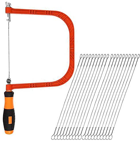 Dasing 6 Inch Hand Saw, Fret Saw with Extra 20 Replacement Blades for Wood, Glass, Metal