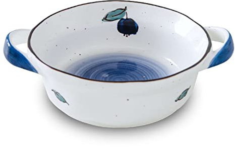 Bol à Salade, Bols À Soupe, Bol En Céramique Avec Poignée, Bol À Ramen En Céramique, Grand Bol À Riz, Bol À Nouilles Udon, Bol À Soupe Passe Au Micro-Ondes-rose-20x15x6cm, 650ml ( Color : Blueberry ,