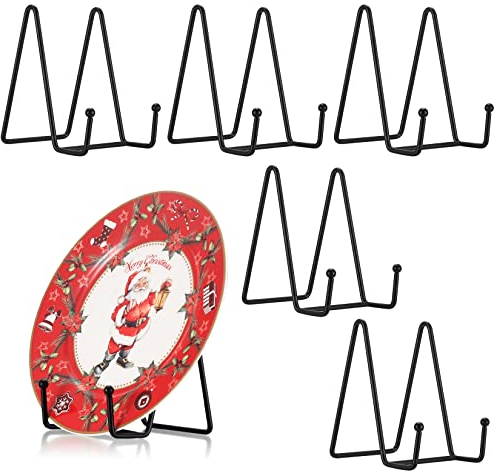 ywchoshe 5 Pezzi Espositore a Cavalletto in Ferro, Espositori per Piatti, Supporto Cavalletto Espositore da Tavolo Porta Piatti da Esposizione per Foto, Cornice, Carte, Libri - 3x3.93x4.3 Pollici