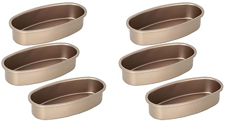 Daroplo 6 Stücke Antihaft Kuchenform Im Ovaler Form, Käsekuchen, Laib, Brotform, Backblech für Ofen und Backen