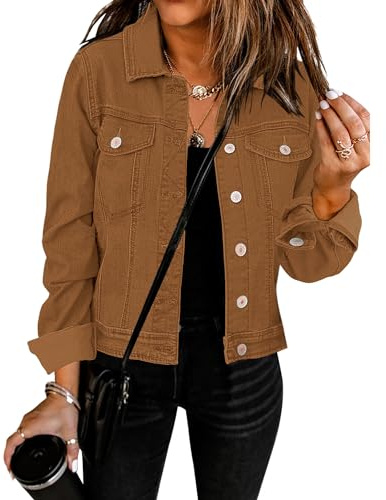 Vetinee Veste en Jean Femme Blouson Jean