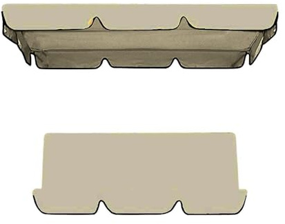 YURCI 210D Patio Swing Canopy Replacement Top Cover, Swing Seat Canopy Replacement, Waterproof/Uv Resistant Cover, Garden Replacement Canopy for Swing Seat 2 & 3 Seater