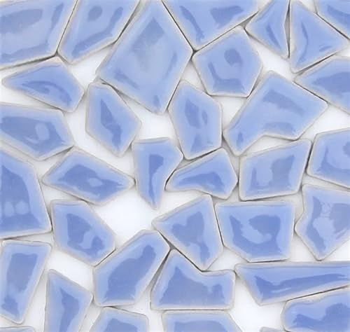 LNNXSZ Mosaik Fliesen 100 g Porzellan-Mosaikfliesen, DIY-Handwerk, Keramikfliesen-Mosaik-Herstellungsmaterialien(Light Blue)