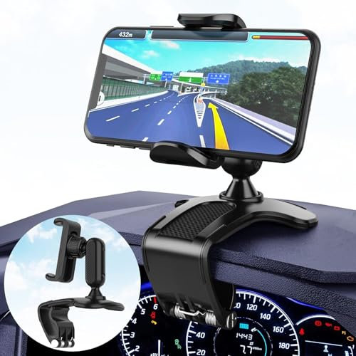 KMTOYS Support de Téléphone Voiture Rotation à 360 degrés, Tableau de Bord Socles téléphone Portable Automobile Car Phone Mount pour GPS et Les Smartphones de 4 à 7 Pouces
