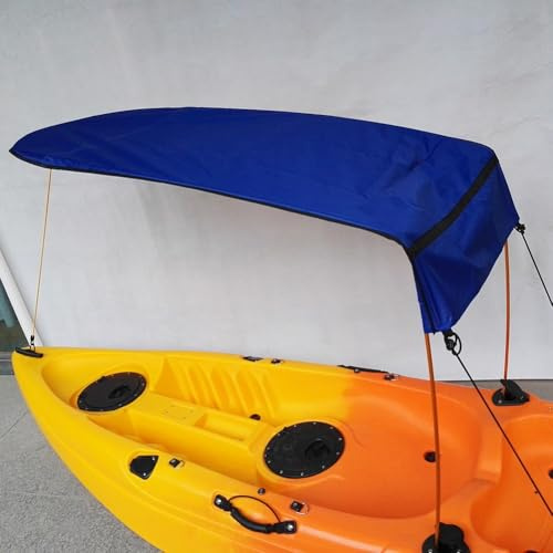 Upgraded for Kayak Sun Shade Canopy, Waterproof UV for Protection Oxford Fabric Foldable for Kayak Sun Shade Portable for Kayak Sunshade Awning Awning Top Cover for Boat Canoe(Dark Blue)