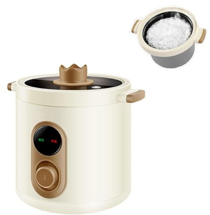 Piccola pentola per Il Riso Cuociriso per 1-2, pentola Interna elettrica Portatile per Il Riso da 1,2 L/2,0 L, con Funzione di Mantenimento in Caldo, cuociriso Multifunzione, 2 L