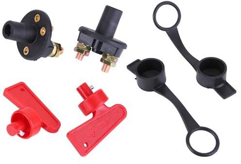 Slakerbe 2 Stück Batterieschalter,12V/24V 300 A Batterieschalter Hauptschalter Trennschalter Batterietrennschalter mit 2 Schlüsseln Auto Batterie Trennschalter Hauptstromschalter