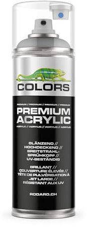 COLORS Premium Acrylic Sprühfarbe 400ml – Hochdeckender Sprühlack für Innen & Außen, Spraydose für DIY-Projekte - RAL 9006 - Silber Glanz
