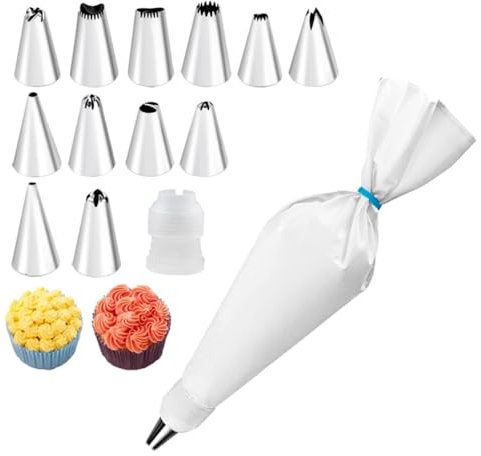 SSyang 12 Pezzi Grandi Beccucci Sac a Poche Professionali Beccuccio, Inox Bocchette Decorative per Pasticceria Beccuccio, Sac a Poche Professionali Bocchette Sac a Poche, per Torte e Bignè
