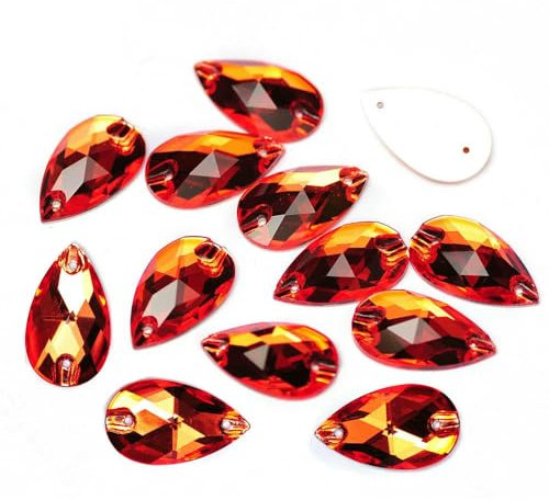 3230 Piedras de imitación planas de calidad AAAAA para coser en vestidos, ropa y joyas, jacinto, 13 x 22 mm, 12 unidades