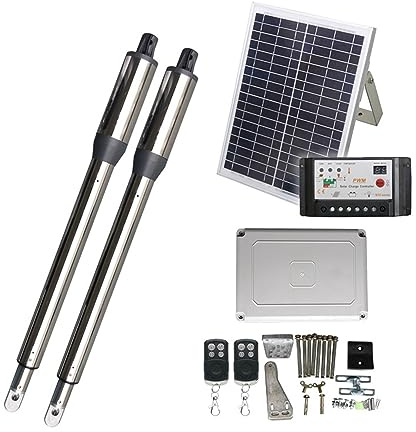 Cierrapuertas Automático, Controlador de puerta abatible automático Solar de 300KG con Control remoto, operador de Motor de puerta abatible lineal único eléctrico de CC