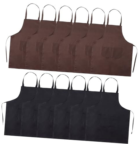 PACKOVE 12stücke Schürzen Unisex Mit Fronttasche Kochschürzen Für Backen Gartenarbeit Basteln Mit Taschen Schützen Kleidung Vor Flecken Und Verschmutzungen