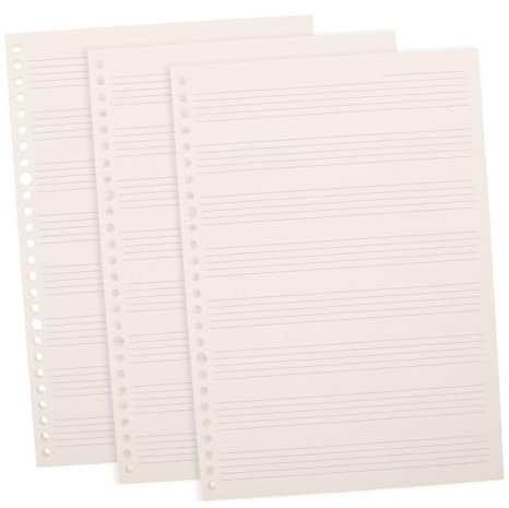 Sosoport 3 Stück-pack Notenhefte für Klavier und Gitarre 60 Blatt Je Heft Papier Abtrennbares Ringbuch für Anfänger und Übungsstunden | Abreißbare Loseblatt Ausführung, Klare Druckqualität, 3 Stück-pack für Notenarbeit