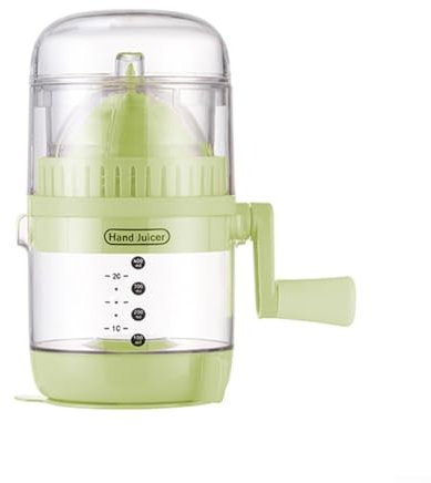 Presse-agrumes manuel avec base d'aspiration en silicone - Marquages de mesure - Presse à la main en ABS - Presse-agrumes pour la maison - Pour jus d'oranges, citrons et grenades (vert)