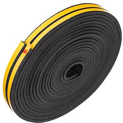 TEMPNAP Burlete Autoadhesivo E Tipo 9x4 de Epdm para Puerta Corredera y Ventana, Tira Sellado Flexible E Insonorizante para Puertas sin Marco y Armarios