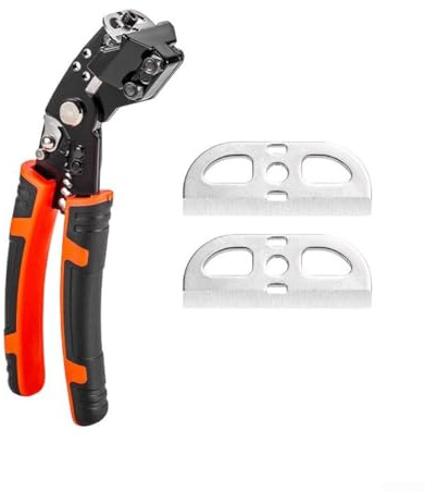 Yuanpgky 6 in 1 Wire Stripper Crimping Tool with Automatic Adjusting Cutter for 30-10 AWG Cable, Ergonomic Non-Slip Handle and Replaceable for Professional and(1set)