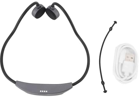 EIMSOAH Cuffie a Conduzione Ossea, Cuffie MP3 5.3 Impermeabili IPX8 Memoria da 16 GB Orecchio Aperto con Lettore MP3 Integrato per Nuoto Corsa Ciclismo (Grigio)