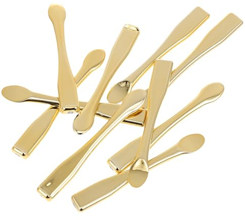 HEATSHAKING 10 Cucharas para Crema Facial Doradas de Abs, Aplicador para Capas Finas y Muestreo de Productos Cosméticos, Adecuado para Cuidado Piel en Mujeres