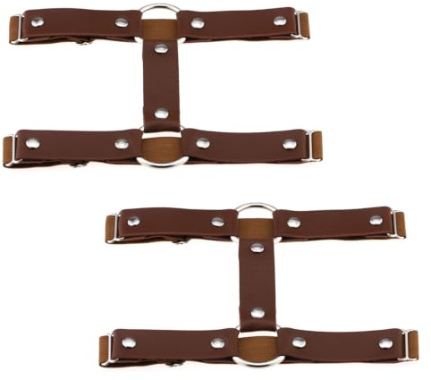 2 Pièces Jarretière De Cuisse En Cuir Pu Marron Sangle De Harnais À Boucle De Jambe Réglable