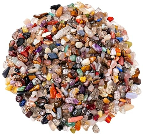 450g Assorted-Colour Pebbles, Decorative Stones & Sea Glass, Suitable for Aquarium Substrate, Vase Fillers, Succulent Surface Decoration, DIY Crafts, Home Garden Décor & Wedding Decorations