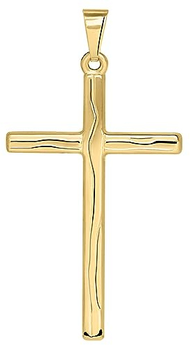 MyGold Herren Anhänger Kreuz Gold 375/585/750 Echtes Gelbgold (9/14/18 Karat) Kreuzanhänger Goldkreuz (Ohne Kette) Mocroli