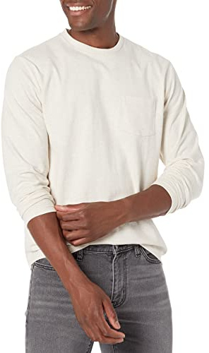 Amazon Essentials Men's Regular-Fit Long-Sleeve T-Shirt, Oatmeal Heather, XL