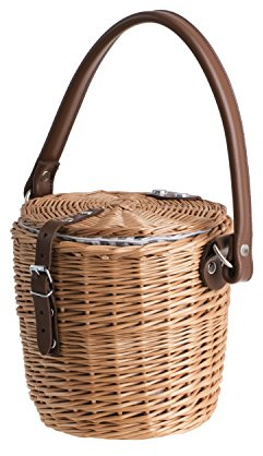e-wicker24 Alles aus Weide korgväska av pil flätad flätad väska med bärrem av läder, damväska av korgfläta, axelväska, strandväska