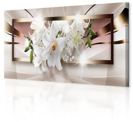 decomonkey Wandbilder Blumen Abstrakt 1 Teilig Leinwandbilder Kunstdruck | Strukturleinwand, Holzkeilrahmen, Bild auf Leinwand, Wanddeko, Wohnzimmer, Wanddekoration