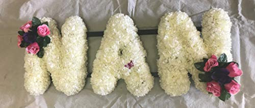Silky Bouquets Nan Artificial Silk Funeral Flower Tribute Letters Memorial (red)