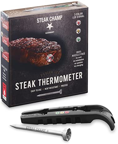 Steakchamp 3-Color Black, LED Steak Thermometer