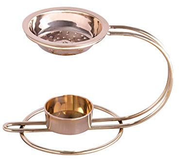 Bitto Weihrauchbrenner Messing SANAA mit gelöcherter Schale verstellbar, H: 10 cm, Schalen Ø 5,5 cm Deko Duft