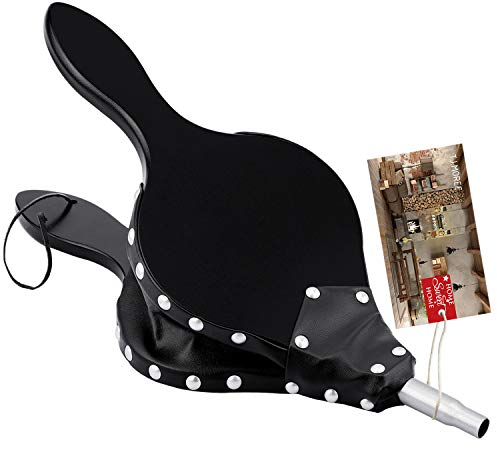 TJ.MOREE soffiatore per camino da interni, 40,6 x 16,5 cm grande in legno, con cinghia per appenderlo, manico lungo, ugello in metallo, ottimo strumento per camino, braciere, stufa a legna, barbecue