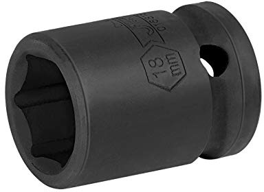 Jetech 1/2 Zoll Antrieb 18mm Schlagschraubereinsatz, Chrome Molybdenum Alloy Steel, 6-Point Hex Shallow Socket für Ratschen, Torque Electric Wrenches, Metric