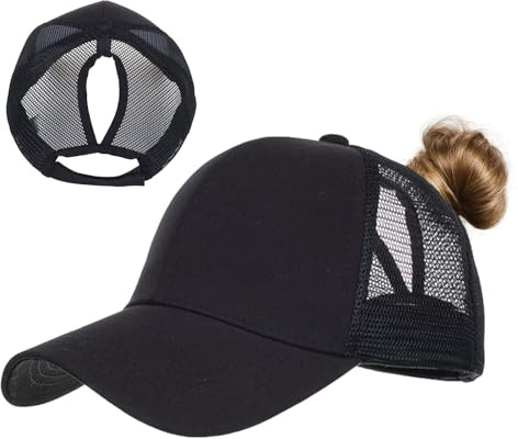 TMEOG Baseball Cap Damen Basecap Frauen Kappe mit Netz Pferdeschwanz Cap mit Loch für Zopf Baseballkappe Sommer Cappy Unifarben Sportkappe Atmungsaktiv