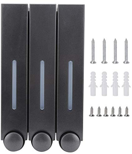 3 Seifenspender, Manueller Seifenspender Wandbefestigung, 3 x 420ml Shampoo Duschgel Conditioner Spender, für Duschgel Shampoo Conditioner Flüssigseife, Lotionbehälter für Toilette, Badezimmer, Küche