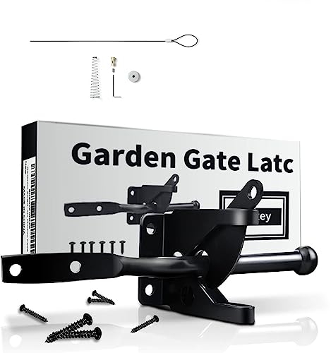 Chiavistello Nero, Serratura Cancello Serratura Cancello Esterno, Porta Chiusura Cancello Legno Per Giardino Orto, Chiavistello Porta Serratura Del Cancello Rivestita Chiavistello Per Da Giardino
